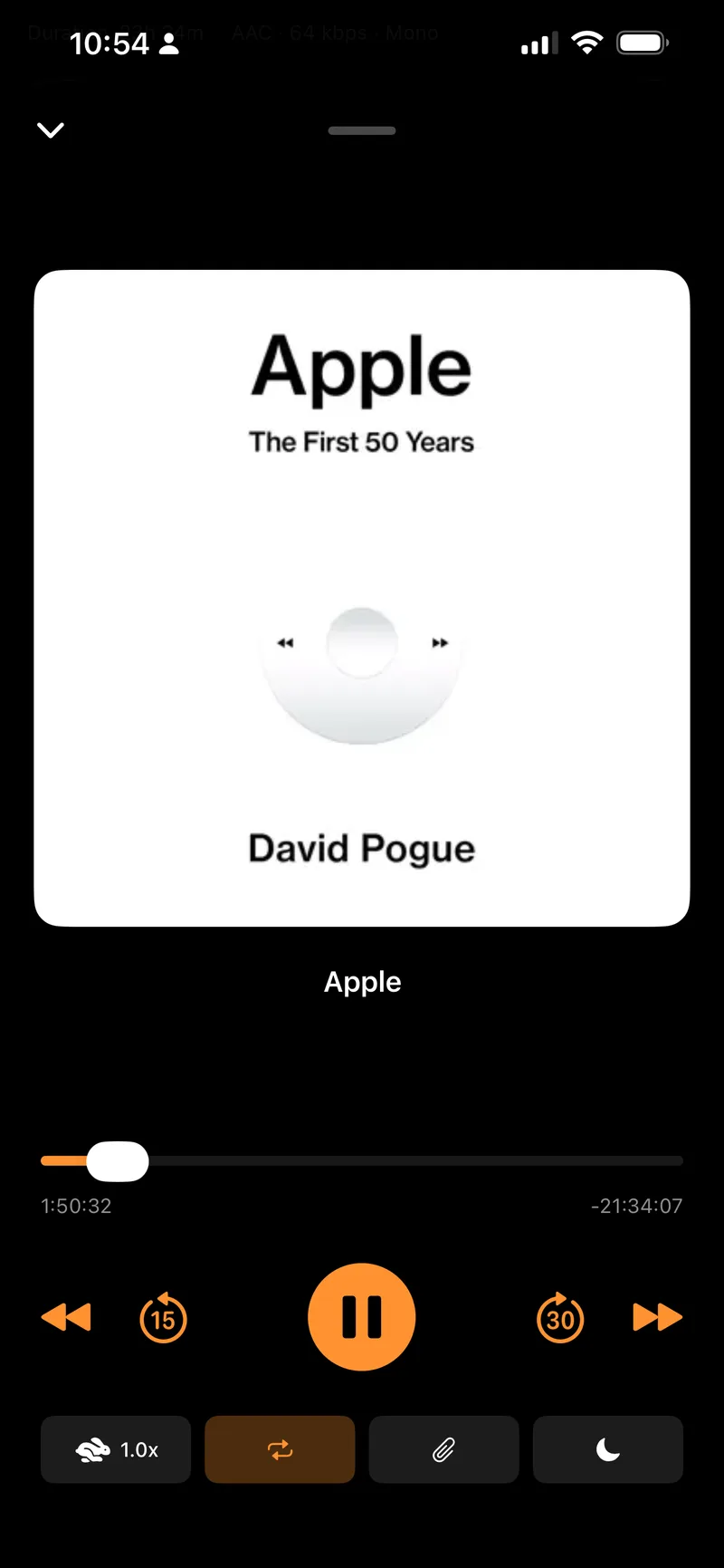Voca now playing screen on iPhone